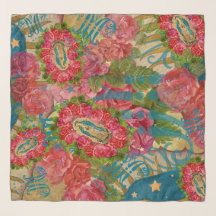 Notre-Dame de Guadalupe & Rose Chiffon Scarf