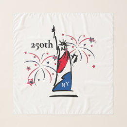 Foulard Statue de la Liberté avec feu d'artifice 250e Indé