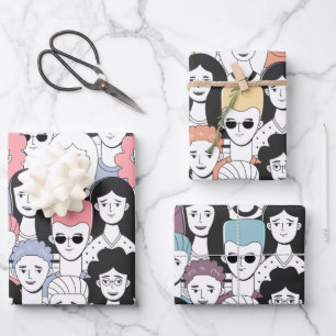 Foule de gens enveloppant le jeu de papier