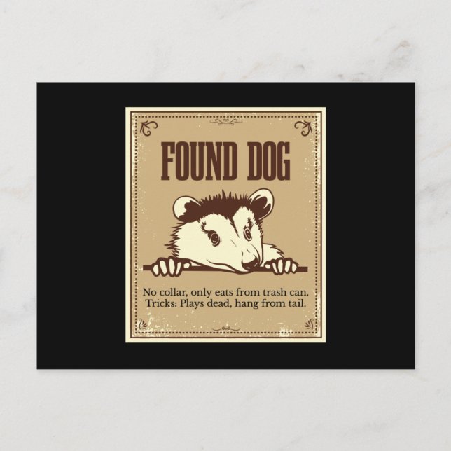 Found Dog Opossum Gopher Postkarte (Vorderseite)