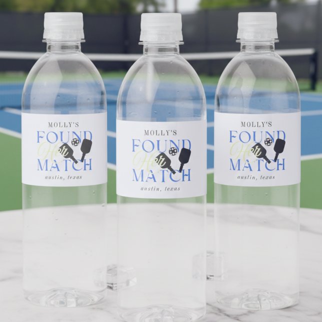 Found Her Match Pickleball Sporty Bachelorette (Found Her Match Pickleball Sporty Bachelorette Water Bottle Label)