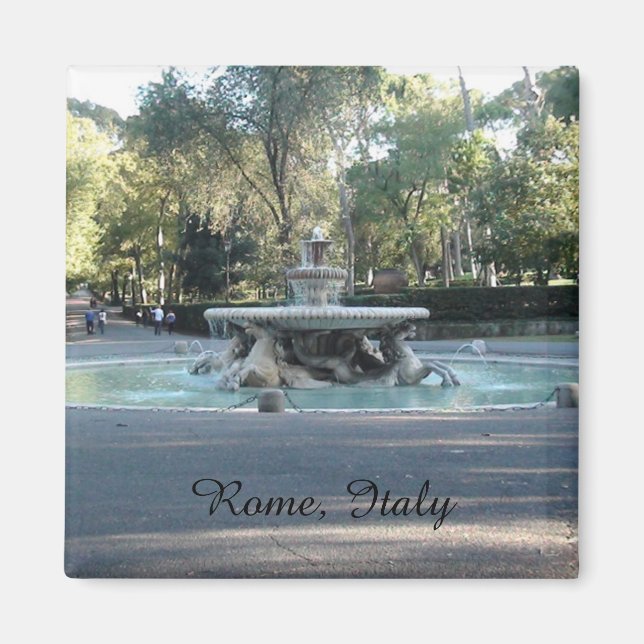 Fountain in Villa Borghese garden, Rome Magnet (Vorne)