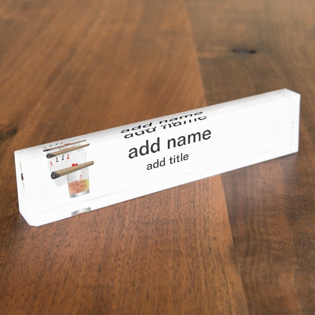 Four Aces, A Drink and Cigar Namensplakette (Seite)