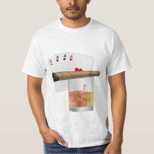 Four Aces, A Drink and Cigar T-Shirt