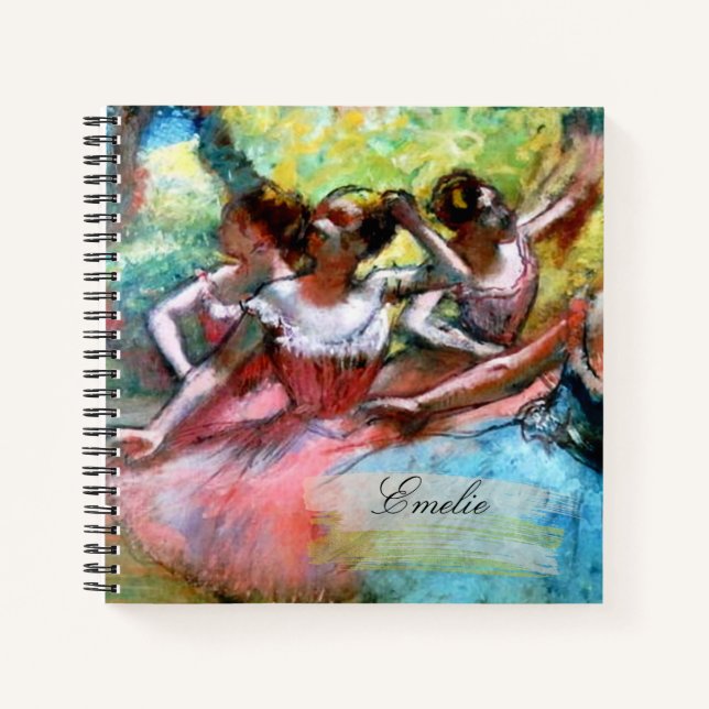 Four Ballerinas von Degas Sketchbook Notizbuch (Vorderseite)