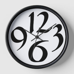 Four big black funky numbers, white uhr