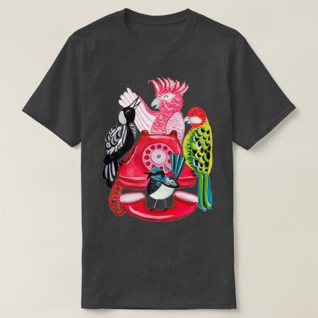 Four Calling Birds 12 Days of Christmas Pink  T-Shirt (Design vorne)