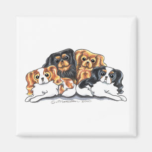 Four Cavalier King Charles Spaniels Magnet
