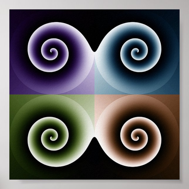 Four Color Spiral Art Poster (Vorne)