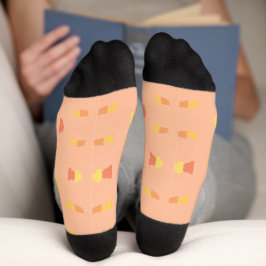 Four Corners Pfirsich Gelbes Fliesenmuster Socken
