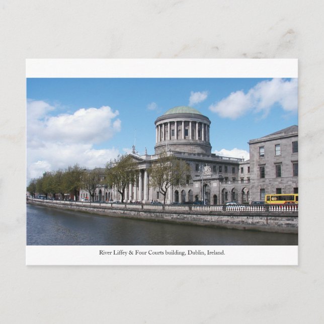 Four Courts, River Liffey, Dublin City Irland Postkarte (Vorderseite)