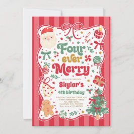 Four Ever Merry Weihnachtsbogen 4. Geburtstag Einladung