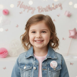 Four Ever Princess Castle Unicorn 4th Birthday  Button