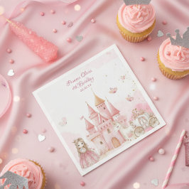 Four Ever Princess Unicorn pink 4th Birthday Party Serviette
