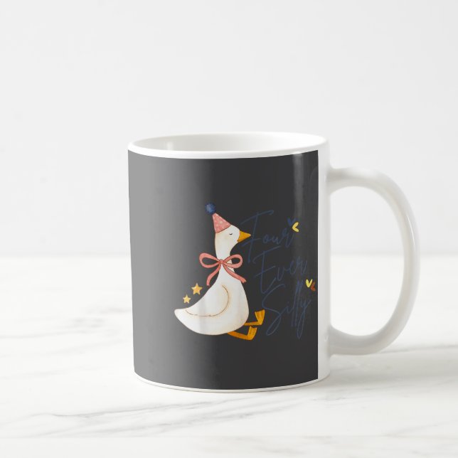 Four Ever Silly Funny Silly Goose 4th Birthday  Kaffeetasse (Rechts)