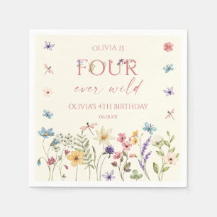 Four Ever Wild Wildflower 4. Geburtstagsfeier Serviette