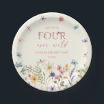 Four Ever Wild Wildflower 4th Birthday Party Pappteller<br><div class="desc">This is a Four Ever Wild Wildflower Wild Flower 4th Birthday Party Paper Plates!</div>
