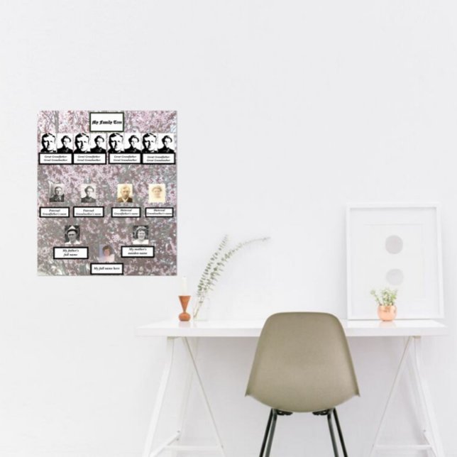 Four Generation Plum Blossom Family Tree Poster (Créateur téléchargé)