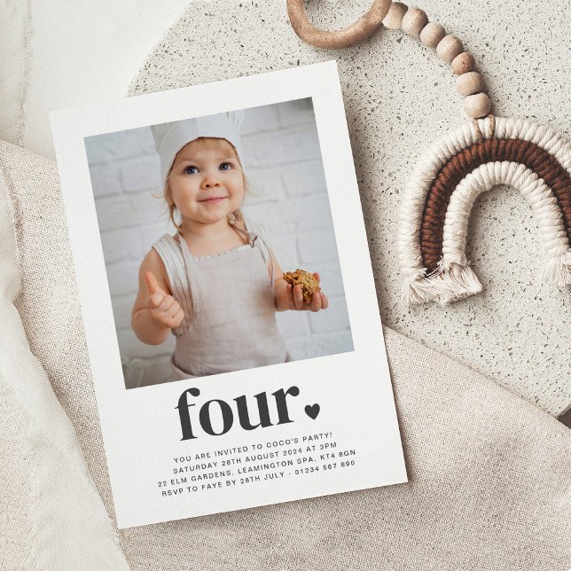 Four Heart - Photo Carré Invitation Anniversaire (Créateur téléchargé)