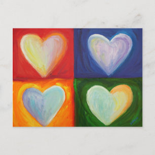 Four Hearts Liebe Personalisiert Art Postkarten