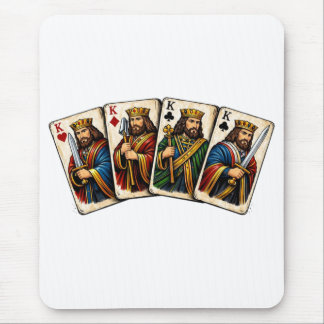Four Kings Playing Cards Design Mousepad
