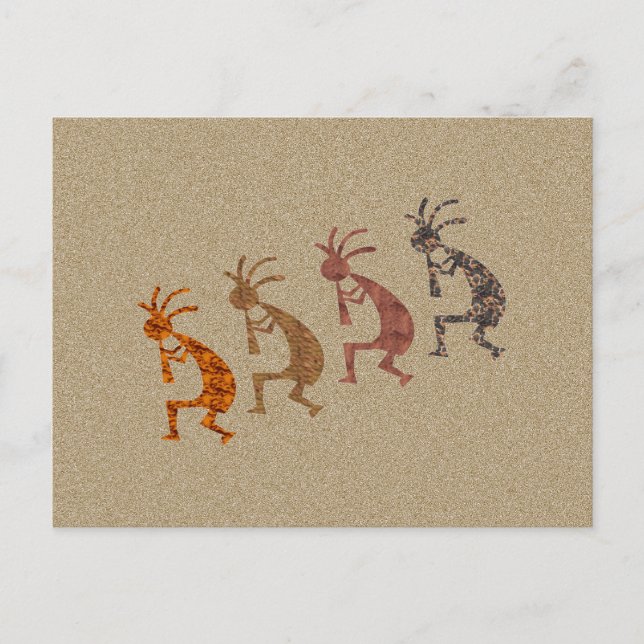 Four Kokopelli Postkarte (Vorderseite)