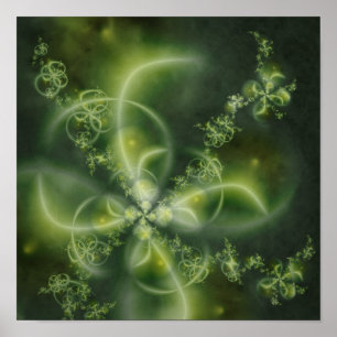 Four-Leaf Clover Fraktal Poster