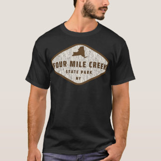 Four Mile Creek Staat Park New York Baumbuch Textu T-Shirt