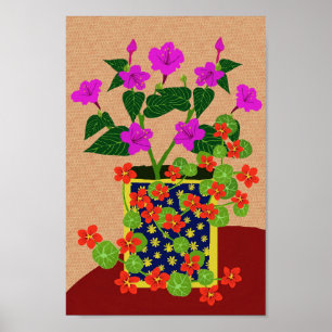 Four o' clock and Nasturtium  Poster