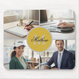 Four Photo Personalized Monogram Name Custom Mousepad