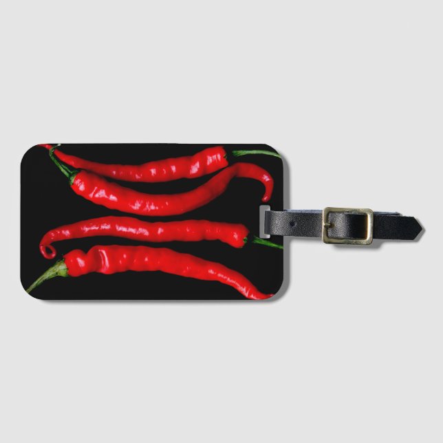Four Red Chilies bc ltcna Gepäckanhänger (Vorderseite (Horizontal))