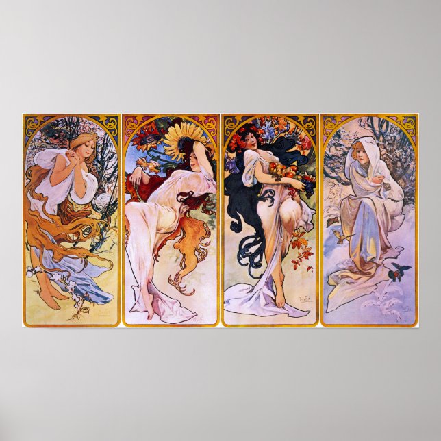 Four Seasons Alfons Mucha Poster (Vorne)