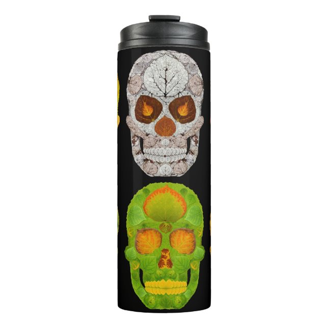 Four Seasons Aspen Leaf Skulls Thermosbecher (Vorderseite)