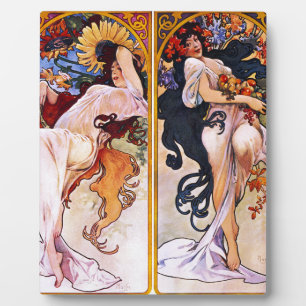 Four Seasons by Alfons Mucha Art Deco Fotoplatte