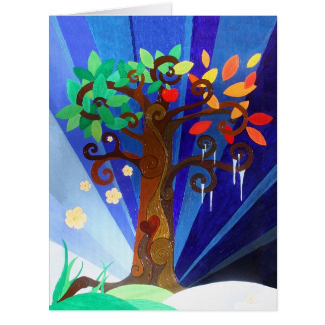 Four Seasons New Years Karte (Vorderseite)