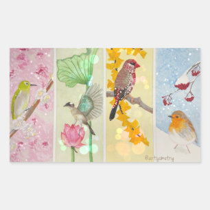 Four Seasons Rechteckiger Aufkleber