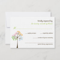 Four Seasons Trees Nature Forest Wedding Carte RSV