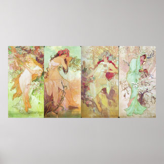 Four Seasons von Alfons Mucha, 1896 Poster