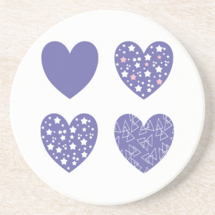 Four Veri Peri Hearts Getränkeuntersetzer