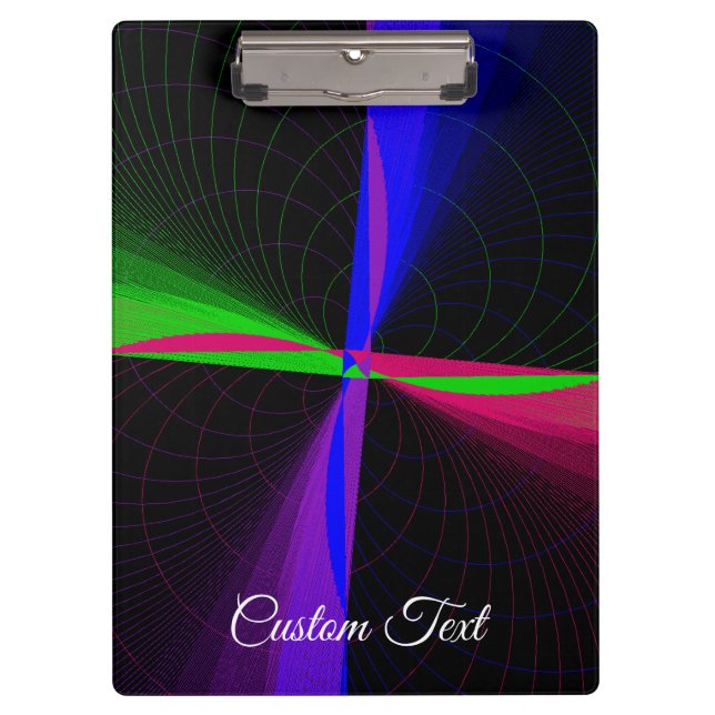 Four-Way Geometric Wave Clipboard Klemmbrett (Vorderseite)