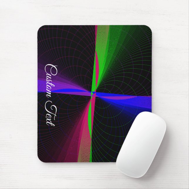 Four-Way Geometric Wave Mouse Pad Mousepad (Mit Mouse)