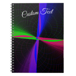 Four-Way Geometric Wave Spiral Notebook Notizblock