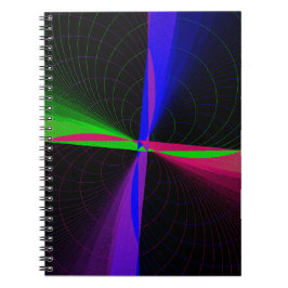 Four-Way Geometric Wave Spiral Notebook Notizblock