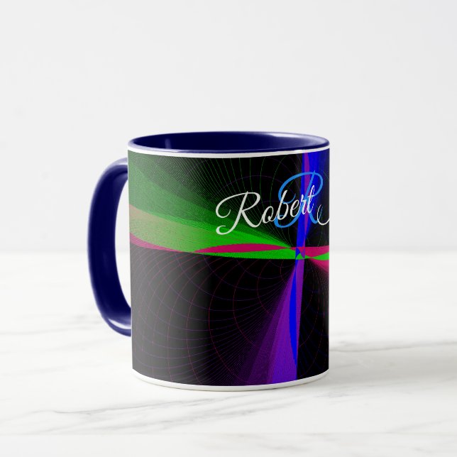 Four-Way Wave Geometric Coffee Mug Tasse (Vorderseite Links)