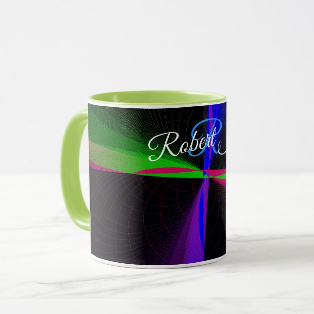 Four-Way Wave Geometric Coffee Mug Tasse (Vorderseite Links)