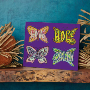 Four Word Butterfly Flügel Kunstmalerei Geschenk P Fotoplatte