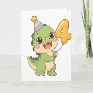Fourasaurus 4. Geburtstagskarte Karte
