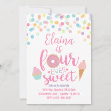 Fourever Swever Anniversaire Fête Invitation