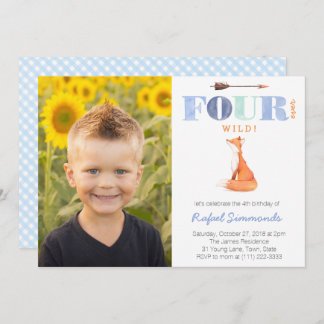 Fourever Wild oder Fourest 4. Geburtstags-Party fü Einladung