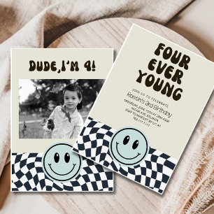 Fourever Young Retro startete Geburtstag Einladung